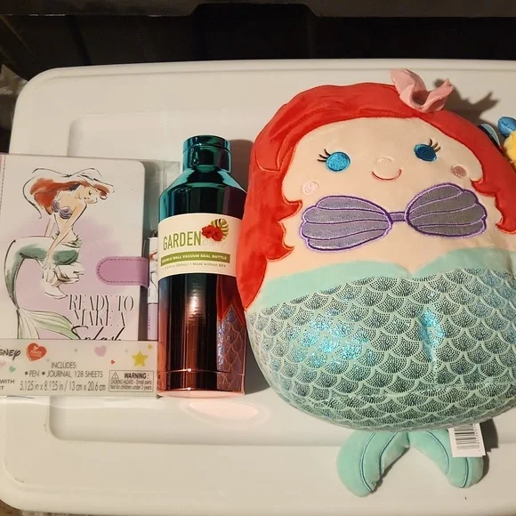 Disney Little Mermaid Plush, Journal and Waterbottle - Picture 1 of 7